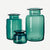 Group of blue green apothecary jars