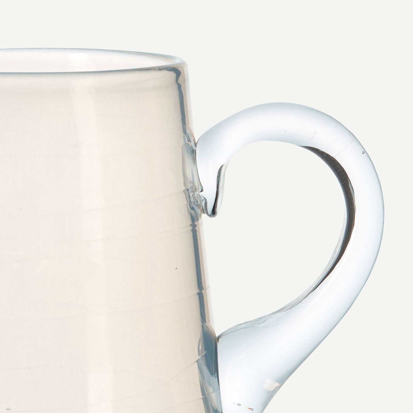 Glass jug with handblown handle 