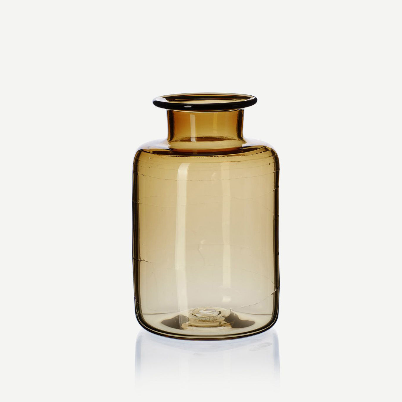 tall brown  glass jar