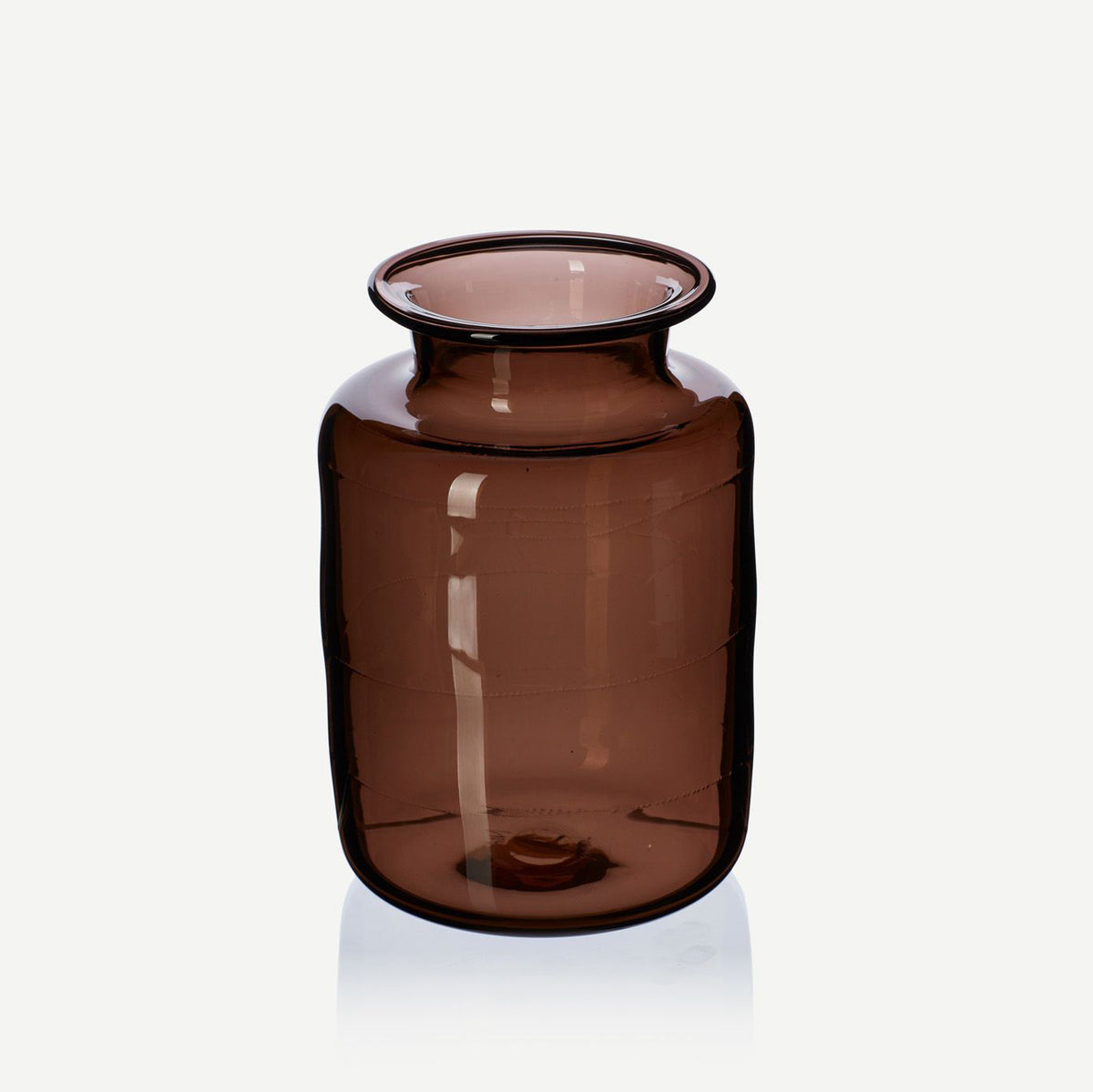 brown  recycled glass apothecary  flower jar