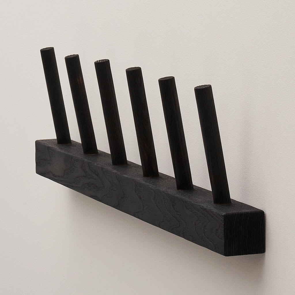 black ashwood wall rack